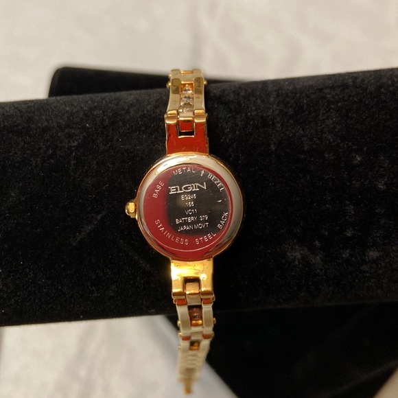 Elgin Gold tone Womens Watch & Rhinestone? Embellishments - Non Working - Picture 6 of 13